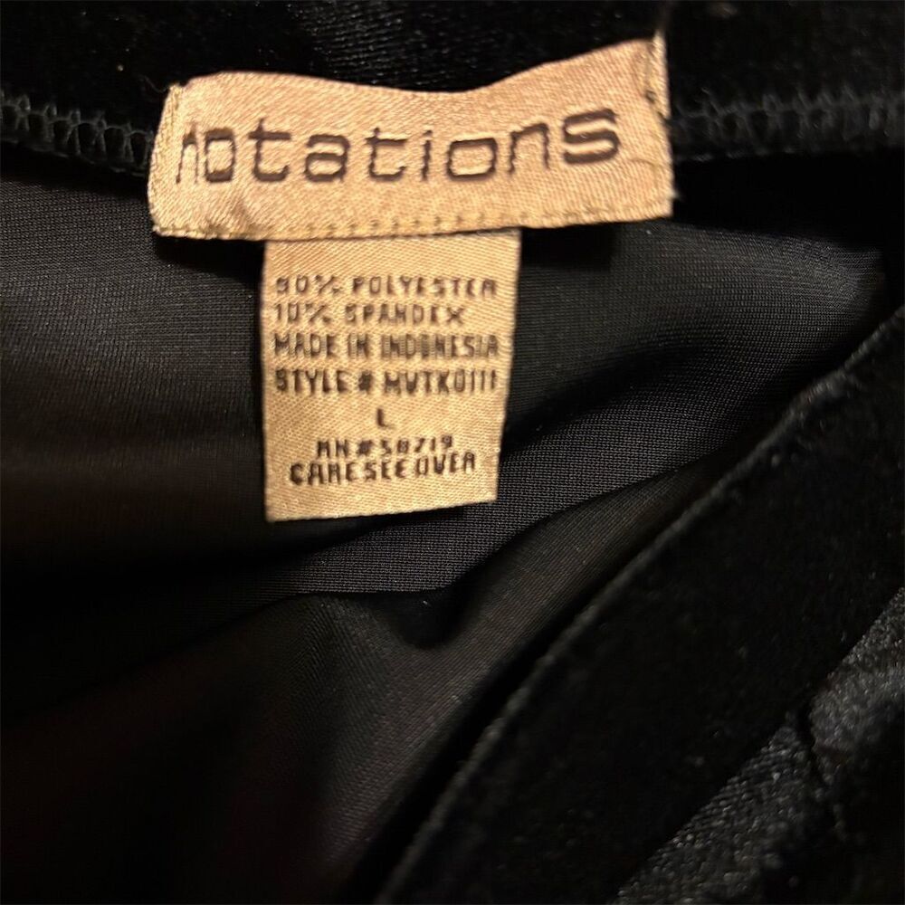 Notations Women's Vintage Black Velvet Flare Midi Skirt Size L